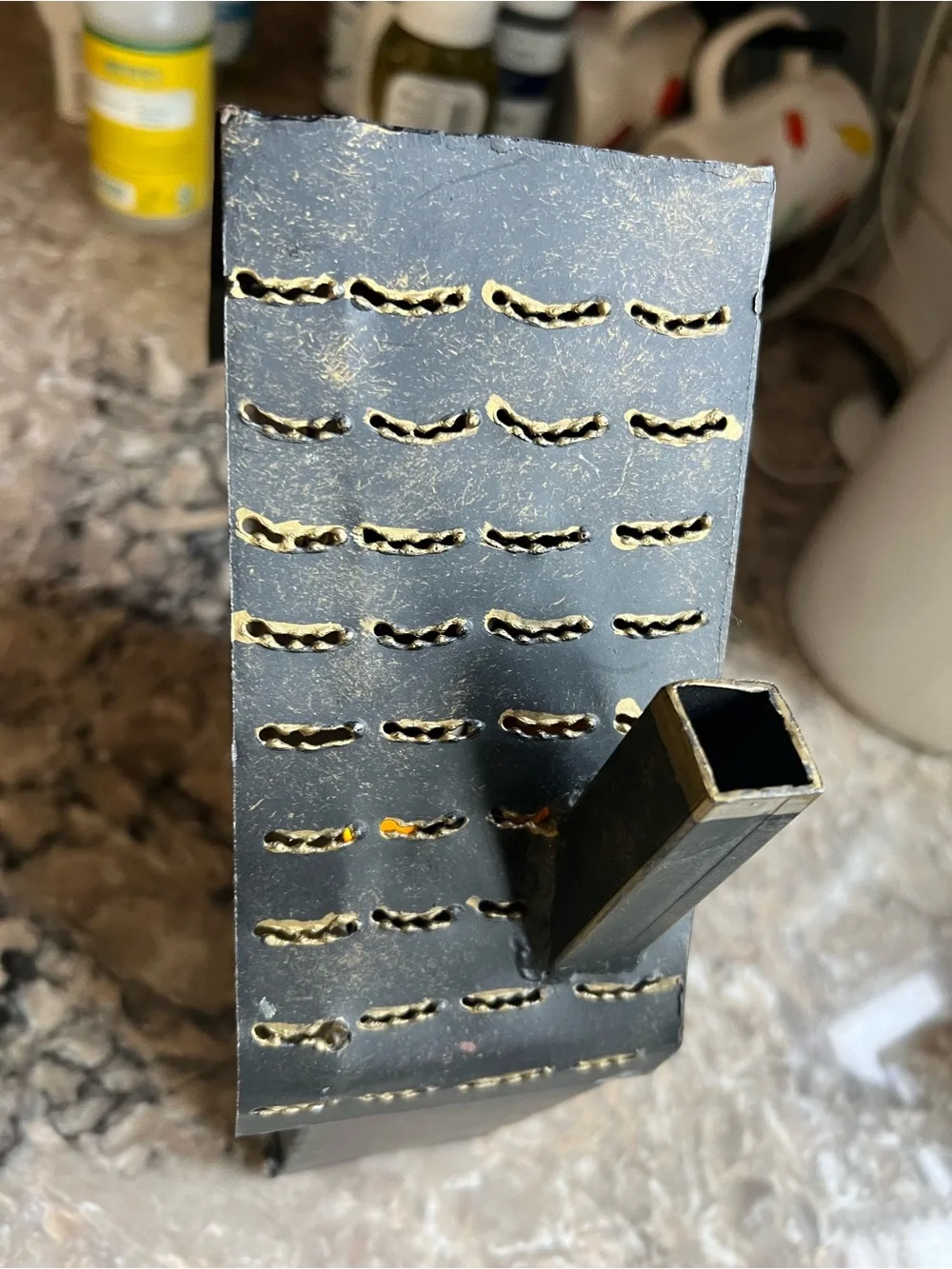 Vintage Metal Haunted House Candle Lantern - Black